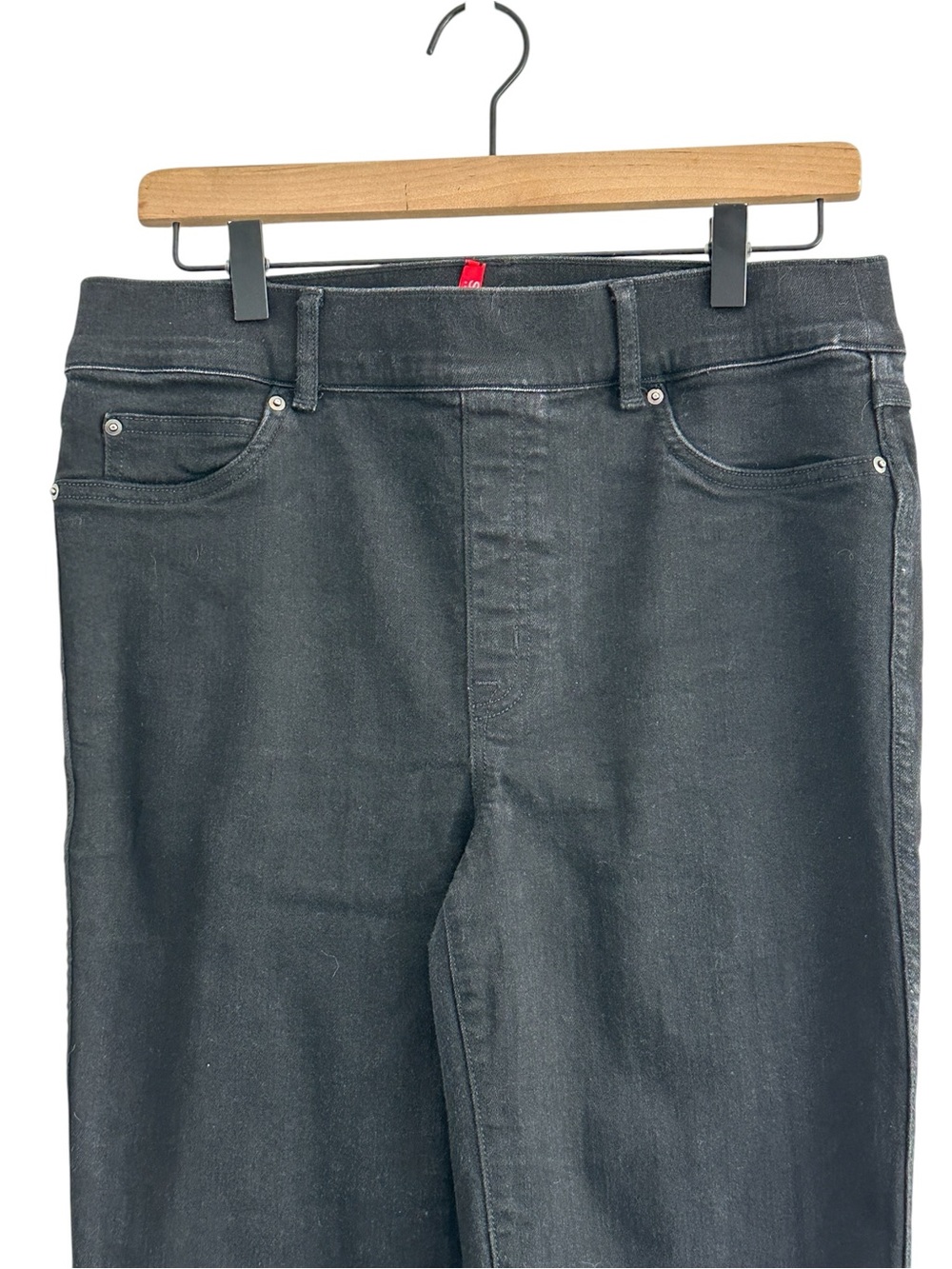 SPANX Women Jeans Large Black Tall Pull On Shaping Comfort Stretch High Rise - Picture 3 of 7